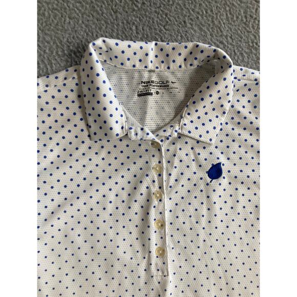 Nike Golf Tank Top XL Dri Fit Sleeveless Polo Shirt Polka Dot White Athletic - Picture 2 of 16